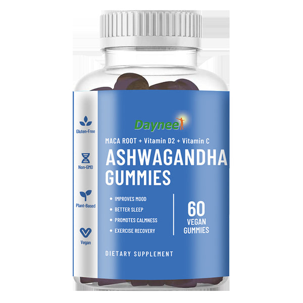 Ashwagandha Gummies – 60 Tabletten per Fles | Ondersteunt het Zenuwstelsel & Rijke Antioxidantwerking